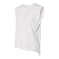 thumbnail image 2 of Ladies' Flowy Muscle T-Shirt with Rolled Cuff - WHITE - 2XL, 2 of 5