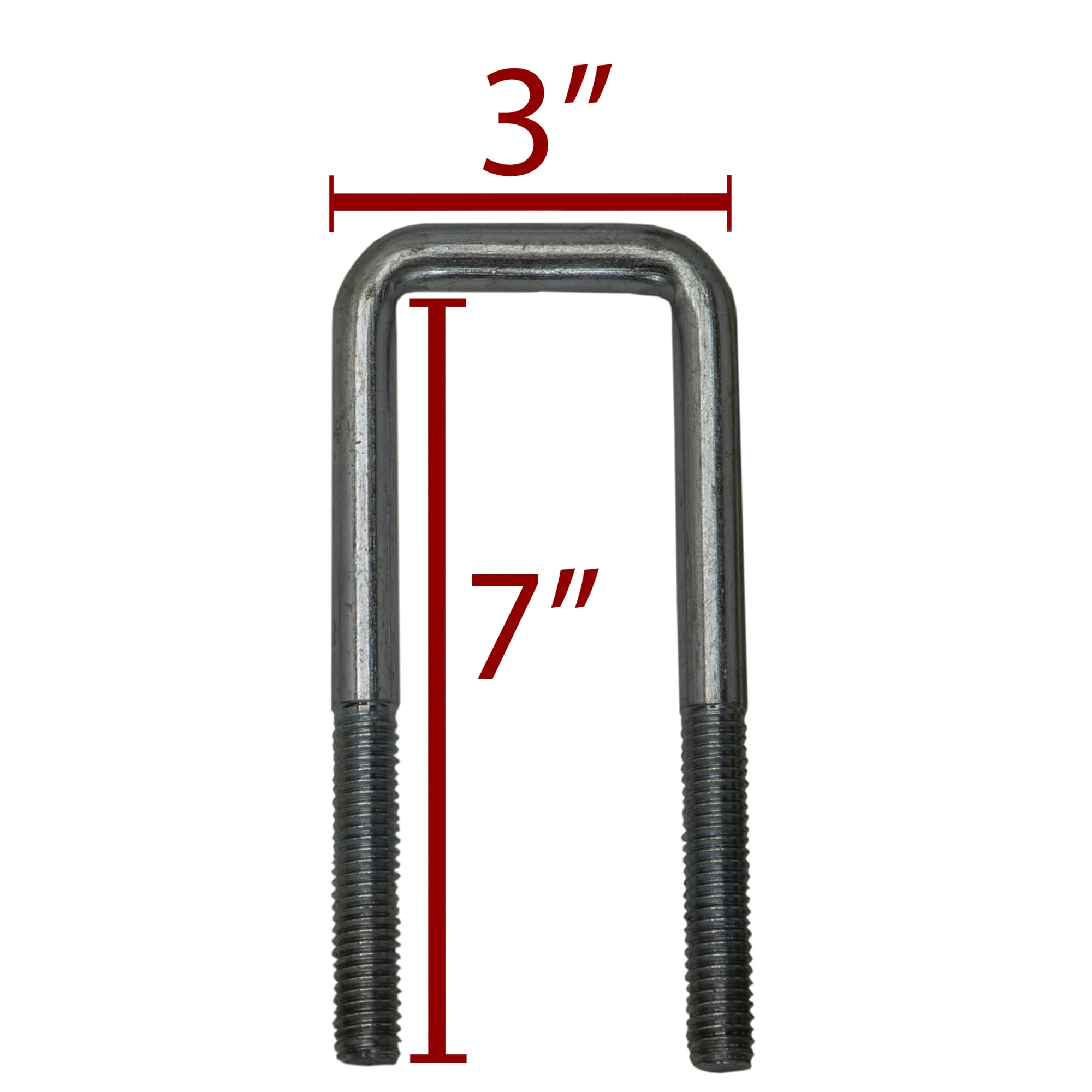 Extreme Max 3006.7061 Single Axle Galvanized U-Bolt Kit for Mounting Boat Trailer Leaf Springs for 2" x 3" Axle - 6-1/4" Long