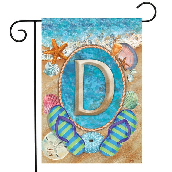Briarwood Lane Summer Monogram Letter D Garden Flag
