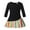 Black, variant on Little Girl Dresses Toddler Kids Rainbow Stripe Prints Long Sleeves Beach Princess Dress 4 Years-5 Years