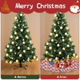 thumbnail image 4 of 36 Inch Christmas Tree Skirt – Velvet Plush Tree Mat, Soft Thickened Polyester with Red Ties, Single-Sided Printing, Available in 30in/36in/48in, Perfect for Holiday Xmas Tree Decoration, 4 of 7