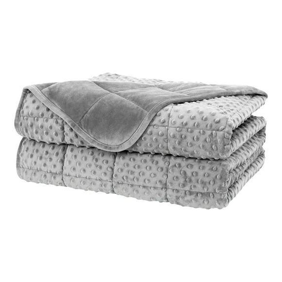 CalmRest Twin Weighted Blanket 15lbs - Soft Minky, Breathable, All-Season Comfort with Premium Glass Beads (48"x78", Gray)"