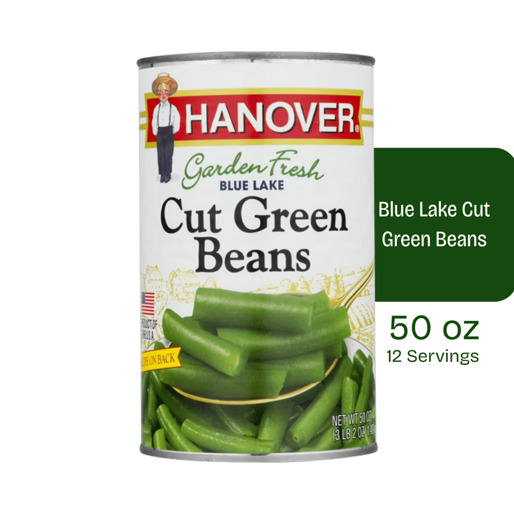 Hanover Blue Lake Cut Green Beans, 50 oz Can - Family Size, Ready to Heat