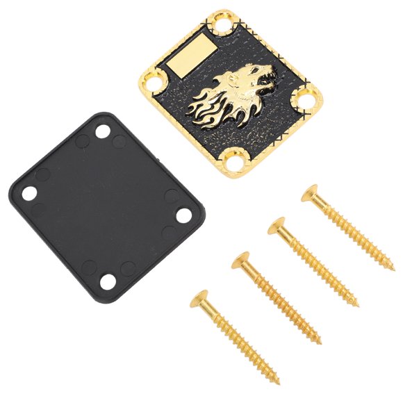 Electric Guitar Neck Plate, 4 Holes Zinc Alloy Protective Guitar Neck Board Replacement for Telecaster Style Guitar Bass Parts