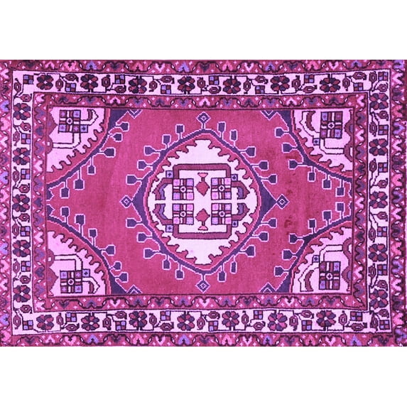 Ahgly Company Indoor Rectangle Persian Purple Traditional Area Rugs, 2' x 4'