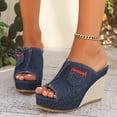 thumbnail image 2 of Domuza Womens Orthopedic Sandals Non Slip Slip on Arch Support Flat Wedge Sandals Wide Hiking Shoes 2026 Comfort Orthopedic Shoes Blue 8.5（EU-41）, 2 of 4