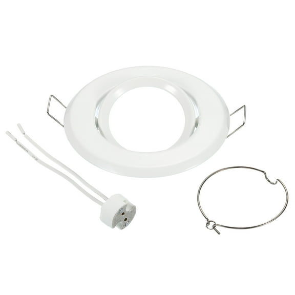 Uxcell 2" Lighting Baffle Trim Downlight Fitting Holder with MR16 GU5.3 Lamp Holder, White