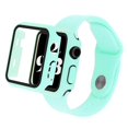 thumbnail image 1 of For Apple Watch SE (2022) 40mm / SE 40mm / 6 / 5 / 4 40mm Silicone Watch Strap + PC Watch Case with, 1 of 5