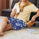 thumbnail image 5 of Balery Beautiful Snowflake Butterfly Pantalones cortos de pijama de punto de algodón para hombre con cinturilla y bolsillos-Small, 5 of 6