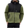 thumbnail image 6 of ZUKMRJPC Mens Polar Fleece Jacket Casual Lightweight Long Sleeve Patchwork Hooded Jackets Warm Cozy Full Zip Outdoor Coat with Pocket, 6 of 8