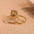 thumbnail image 6 of vylahjewellery 14K Vermeil Yellow Gold Anniversary Proposal Ring Halo Moissanite Engagement Ring for Her Classic Emerald Cut Diamond Bridal Set Wedding Ring, 6 of 7