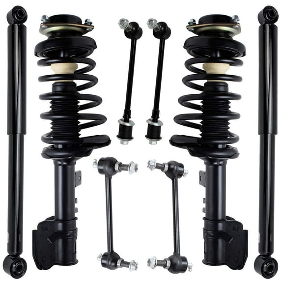 Detroit Axle - RWD 8pc Struts Shocks Kit for 1999-2001 Nissan Pathfinder 2001 Infiniti QX4, 2 Front Struts with Coil Spring 4 Front Rear Sway Bar Links 2 Rear Shock Absorbers Replacement Suspension