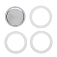 thumbnail image 1 of Injueey 3 juntas de silicona de repuesto de seguridad de grado alimenticio para 6 tazas con 1 filtro de aluminio de repuesto. Juegos de servir café y té 6 taza Injueey HA027714-01, 1 of 6
