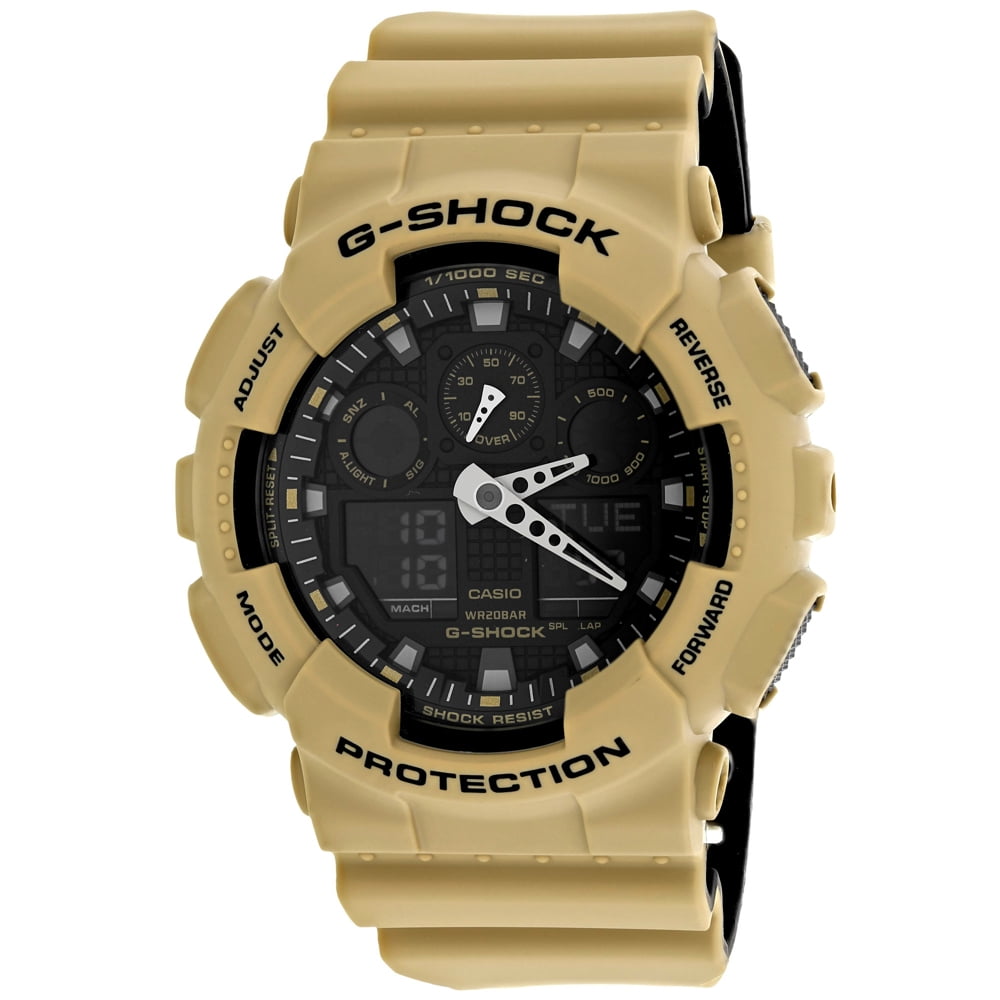 Men's G-Shock GA100L-8A Tan Silicone Japanese Quartz Sport Watch