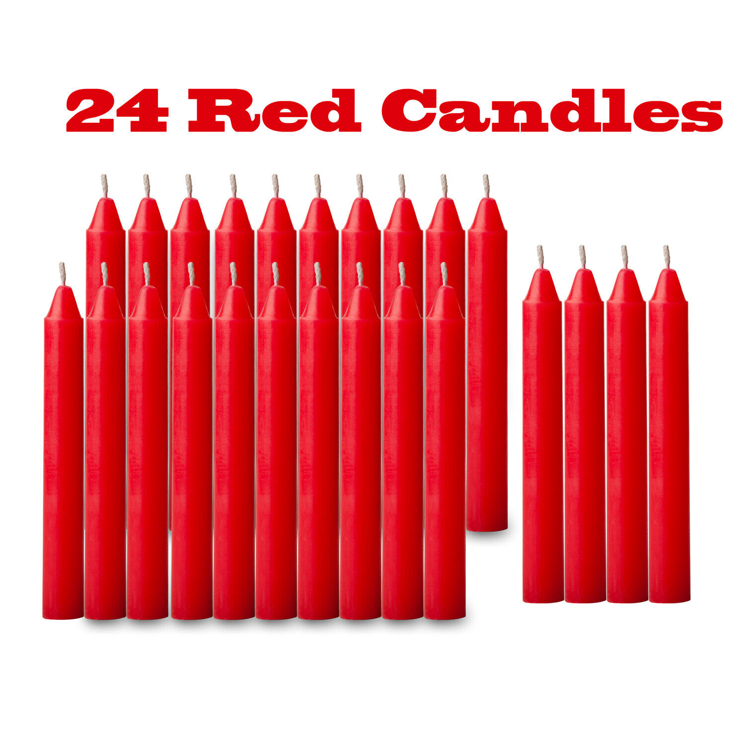 24 pcs Bulk Red Christmas Tree Candles Chime,Pyramid,Carousel 4 inch x