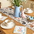 thumbnail image 5 of Easter Rabbit Table Runner 48 Inches Long for Kitchen Dining, Retro Pastoral Bunny Flower Watercolor Dresser Scarf Farmhouse, Dining Table Decorations for Wedding/Parties, 13 x 48 In, 5 of 8