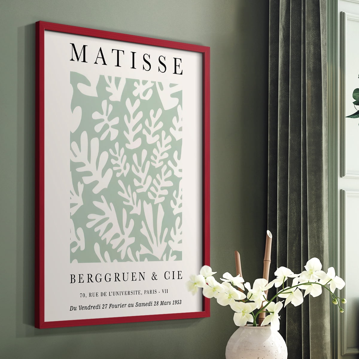 Matisse CLXXVIII Framed Print in Red Solid Wood 8 x 10 Framed Print