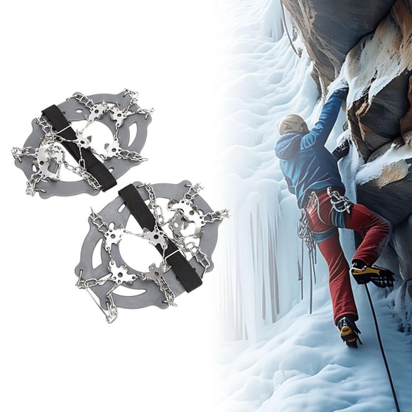 Crampones para calzado de invierno, crampones para hielo, crampones antideslizantes para hielo, pinzas para raquetas de nieve, pinzas para hielo para Gris
