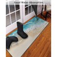 thumbnail image 3 of Abstract Beach Waves Front Door Mat Blue Watercolor Modern Art Welcome Doormat Indoor Outdoor Entrance Floor Mat Non-Slip Washable Runner Rug for Front Porch Decor 20x63 Inch, 3 of 6