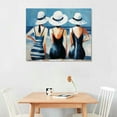 thumbnail image 2 of Nawypu Coastal Wall Art Beach Bathroom Ocean Decor Blue and White Seascape Beach Girls Painting Nautical Decorations for Home Swimsuit Beauty Canvas Picture Bedroom Living Room Beach House Artwork, 2 of 4