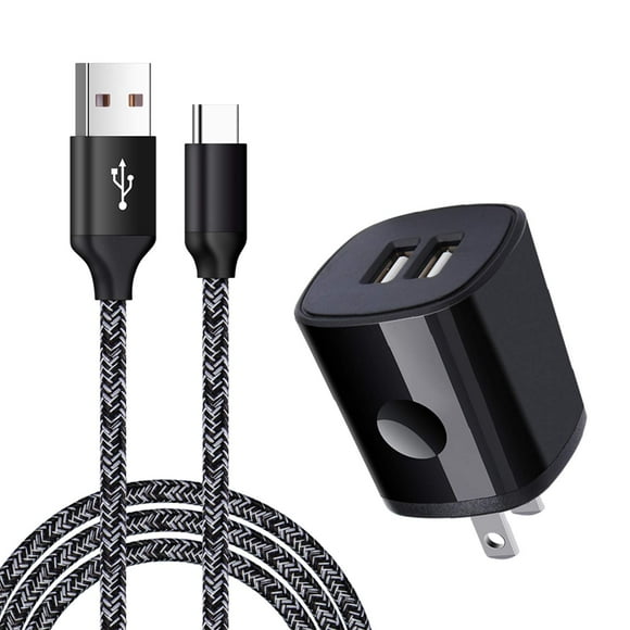 Fast charging charger cable for Samsung galaxy A11 A01 A21 A51 A71 A9 A12 A32 A52 A72 A13 A10E A20 A03s A30s A14, S23 S22 S21+ S20 FE Note 20 Ultra, Lg Stylo 654, USB Wall charger with Type