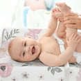 thumbnail image 3 of Sweet Jojo Designs Watercolor Floral Pink and Grey Changing Pad Cover Sheet, 3 of 6