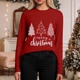 thumbnail image 5 of larppty Christmas Shirts for Women: Merry Christmas T Shirts Long Sleeve Christmas Tree Shirt Xmas Gift Blouse Tee Tops (Red, 3XL), 5 of 8