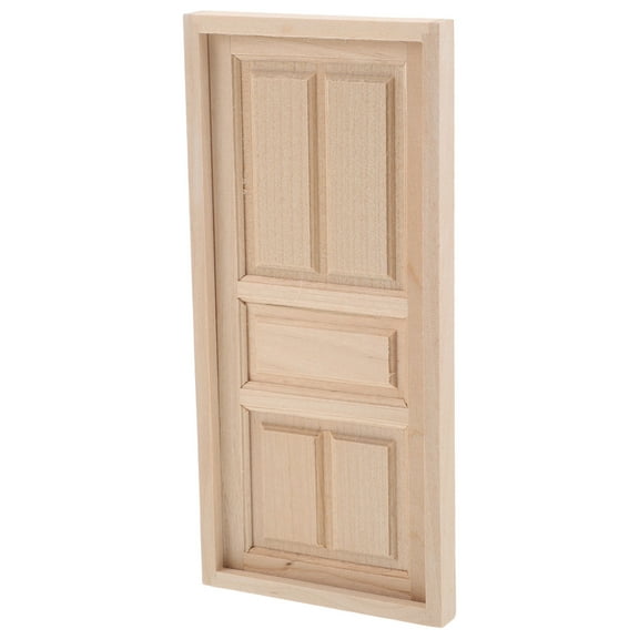 KALLORY 1Set Miniature Wooden Dollhouse Door Khaki 6.6X3.1X0.4In Openable For Miniature Furniture Scenes