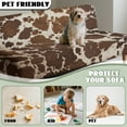 thumbnail image 7 of SCRAWLGOD Cow Print Splash Brown Armless Futon Cover, Comfortable Sofa Cover Stretch Couch Cover for Futon, Washable Couch Furniture Protector with Elastic Bottom for Pets, 7 of 7