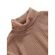 thumbnail image 4 of Niños Niñas Vestido de suéter de punto Manga larga Acanalado Cuello alto Ropa de color sólido Cinturón de cintura Otoño Invierno XBTCLXEBCO Caqui, 6-7 años, 4 of 6