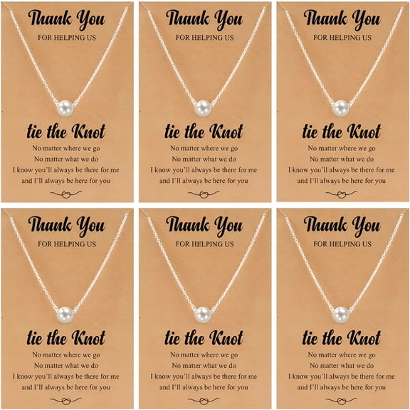 DESIGNICE Bridesmaid Necklace Wedding Jewelry Sets - Love Knot Necklace for Bride and Bridesmaids - 2/4/6Pcs Proposal Gifts