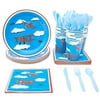 Airplane Dinnerware Set, Party Supplies for 24 Guests (144 Pieces)
