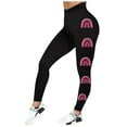thumbnail image 3 of Women's High Waisted Leggings Comfortable Stretch Pants for Daily Wear Use and with Cancer Awareness Month Design, 3 of 4