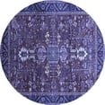thumbnail image 1 of Ahgly Company Indoor Round Oriental Blue Industrial Area Rugs, 4' Round, 1 of 4