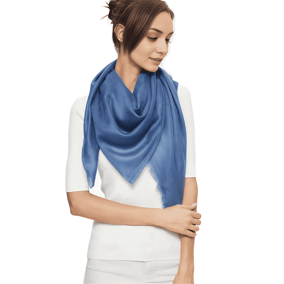 Featherlight Blue Pashmina Scarf - 100% Pure Pashmina Wrap Scarf for Women (87x39)