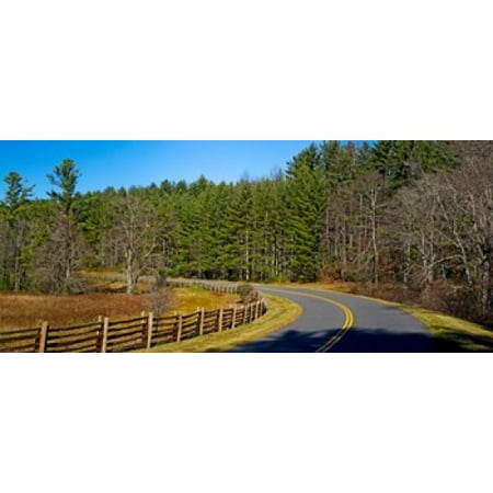 Road passing through a forest Blue Ridge Parkway North Carolina USA Canvas Art - Panoramic Images (15 x
