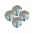thumbnail image 7 of 13 Inch Round Placemats Set of 4, Thanksgiving Pumpkin Non Slip Heat Insulation PP Table Mats, Blue White Fall Leaves Black Plaid Washable Place Mats for Kitchen Dining Party Table Decor, 7 of 7