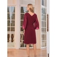 thumbnail image 4 of Womens Chiffon Dresses Flutter Sleeve Party Wedding Cocktail Dress Wine Red L, 4 of 5