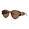 thumbnail image 5 of Womens Mod Vintage Style Thick Temple Round Hipster Plastic Sunglasses Tortoise - Brown, 5 of 8