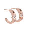 thumbnail image 2 of Aretes de media luna LuckyLy con zirconia Cúbica de acero inoxidable Modelo Gala rosa UNITALLA, 2 of 6