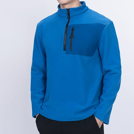 CaiJunJia Mens Zip Pullover UPF 50+ Sun Protection Long Sleeve Hiking Fishing Outdoors Performance T-Shirt