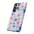 thumbnail image 3 of Blue and Pink Floral Tough Phone Case For Samsung. Samsung Case. Compatible, iPhone 13, 3 of 5