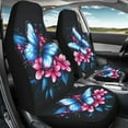 thumbnail image 4 of Yuyamidu Blue Butterfly Auto Seat Covers for Front Seats Only 2 PCS Set Pink Flowers Auto Bucket Seat Cover Universal Car Interior Accessories, 4 of 6