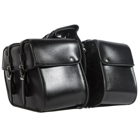 MOTORCYCLE TWO PIECE MOTORBIKE PLAIN SADDLEBAG ZIP OFF PVC SADDLEBAG BLACK - DDA66
