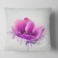 thumbnail image 2 of Designart Purple Watercolor Poppy Flower - Floral Throw Pillow - 16x16, 2 of 5