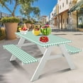 thumbnail image 5 of Outdoor Picnic Table Cover Set - Waterproof Vinyl with Flannel Backing | Elastic Tablecloth for 30x72 Inch Tables | Includes 2 Bench Covers for Patio & Garden Use, 5 of 5