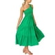 thumbnail image 2 of Vestido largo Qarigey mujer estético Sin mangas plisado un hombro Verde claro L, 2 of 6