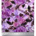 thumbnail image 1 of Soimoi Feuilles de Tissu de Velours et Tissu Imprimé de Fleurs Roses 1 Yard 58 Inch Wide, 1 of 3