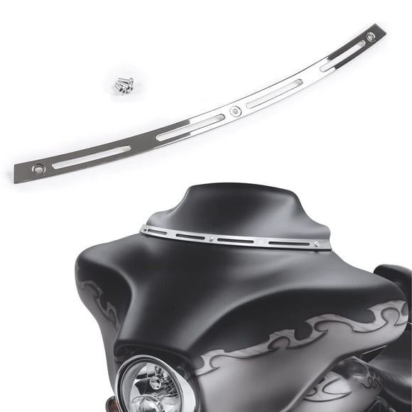 Moldura de parabrisas WYNMOTO de acero inoxidable pulido Harley 96-13