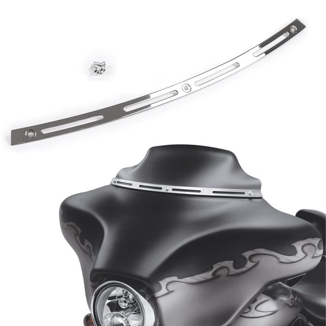 Moldura de parabrisas WYNMOTO de acero inoxidable pulido Harley 96-13